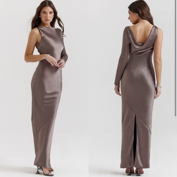 House of CB 'Catiana' Smoke One Sleeve Maxi Dress - Picture 2 of 12